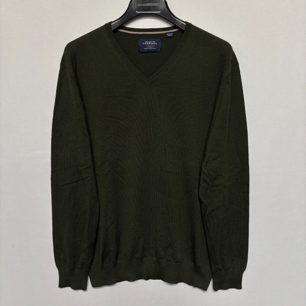 Charles Tyrwhitt Weekend Men 100% Merino Wool Sweater Size Large D129 -25